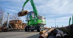 Sennebogen Maneuverable material handler FOR EFFICIENT TIMBER HANDLING
