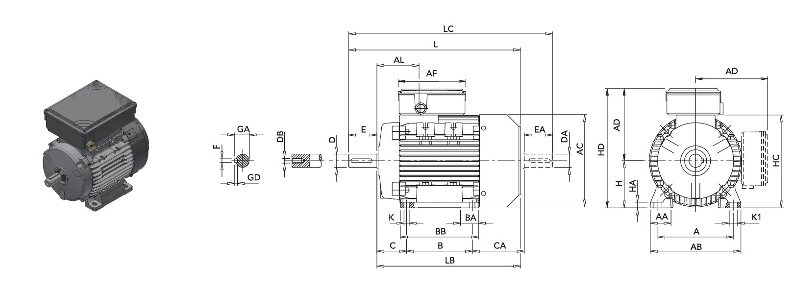Electric motor Lafert AMHEBZ90L BA