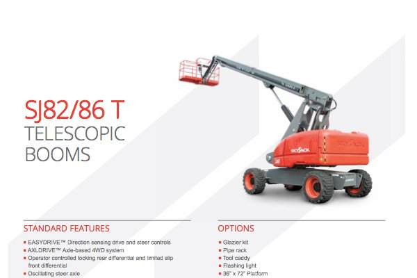 Aerial work platforms Skyjack SJ82 T