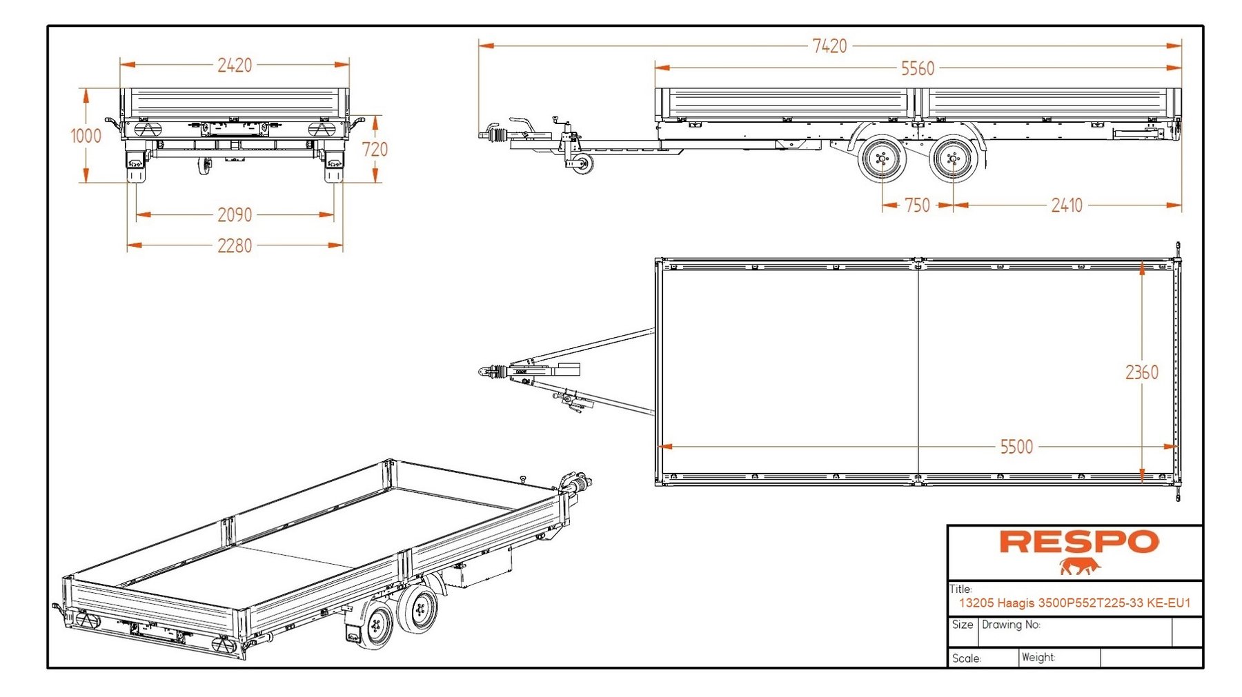 Trailer Respo 3500P552L220
