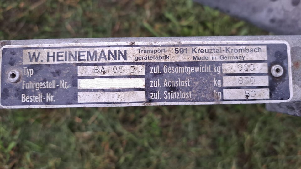 Car trailers up to 3.5 t Heinemann BA85B