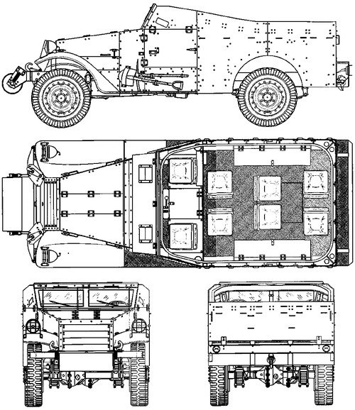 Truck White M3A1 SCOUTCAR