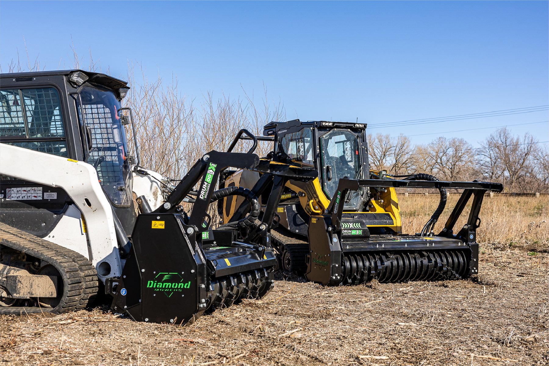 Mulchers & forestry heads Diamond Mowers Skid Steer Drum Mulchers