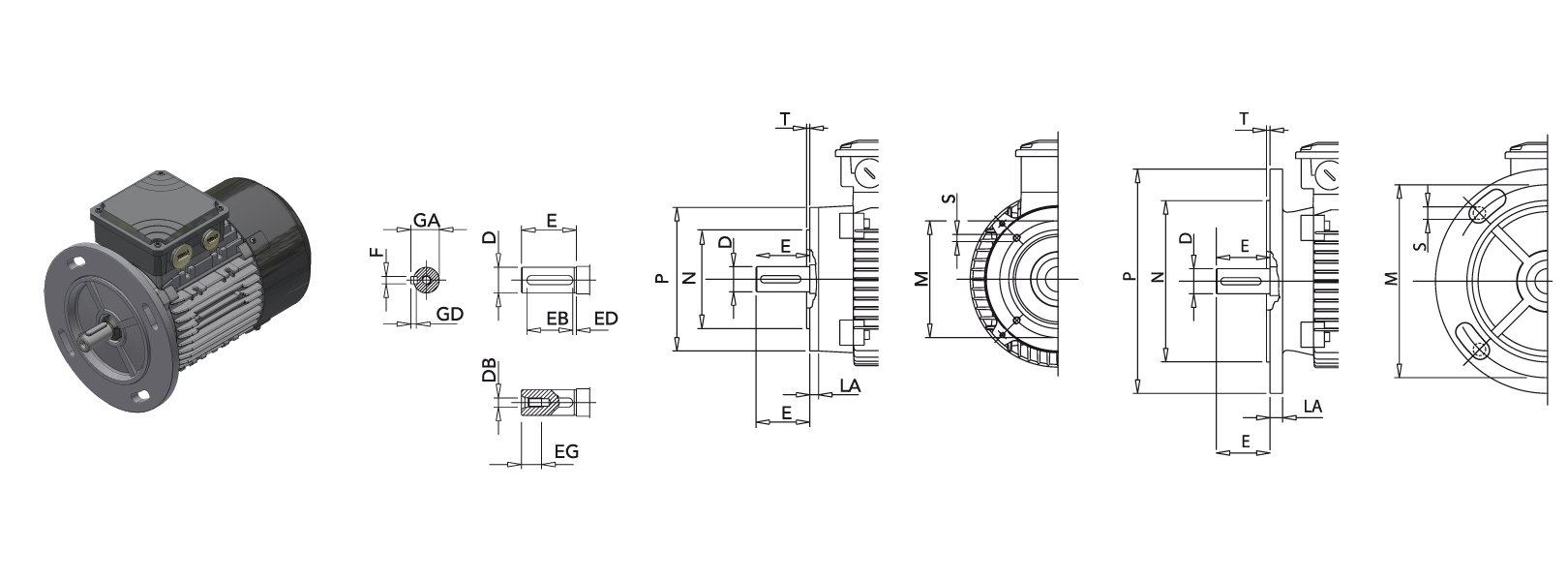 Electric motor Lafert AMHE 90S AA